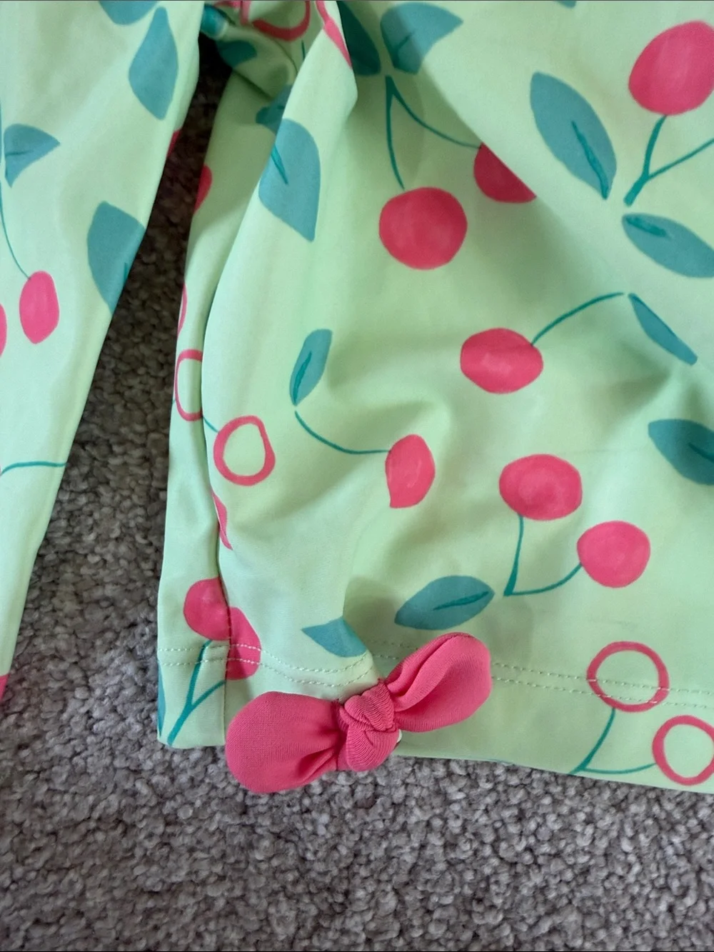 NWT Infant Girls Cherry Print Long Sleeve Rash Guard 2 piece Set - 12 month